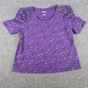 Torrid Size 1 Disney Haunted Mansion Punk Goth Gargoyle Puff Sleeve Top